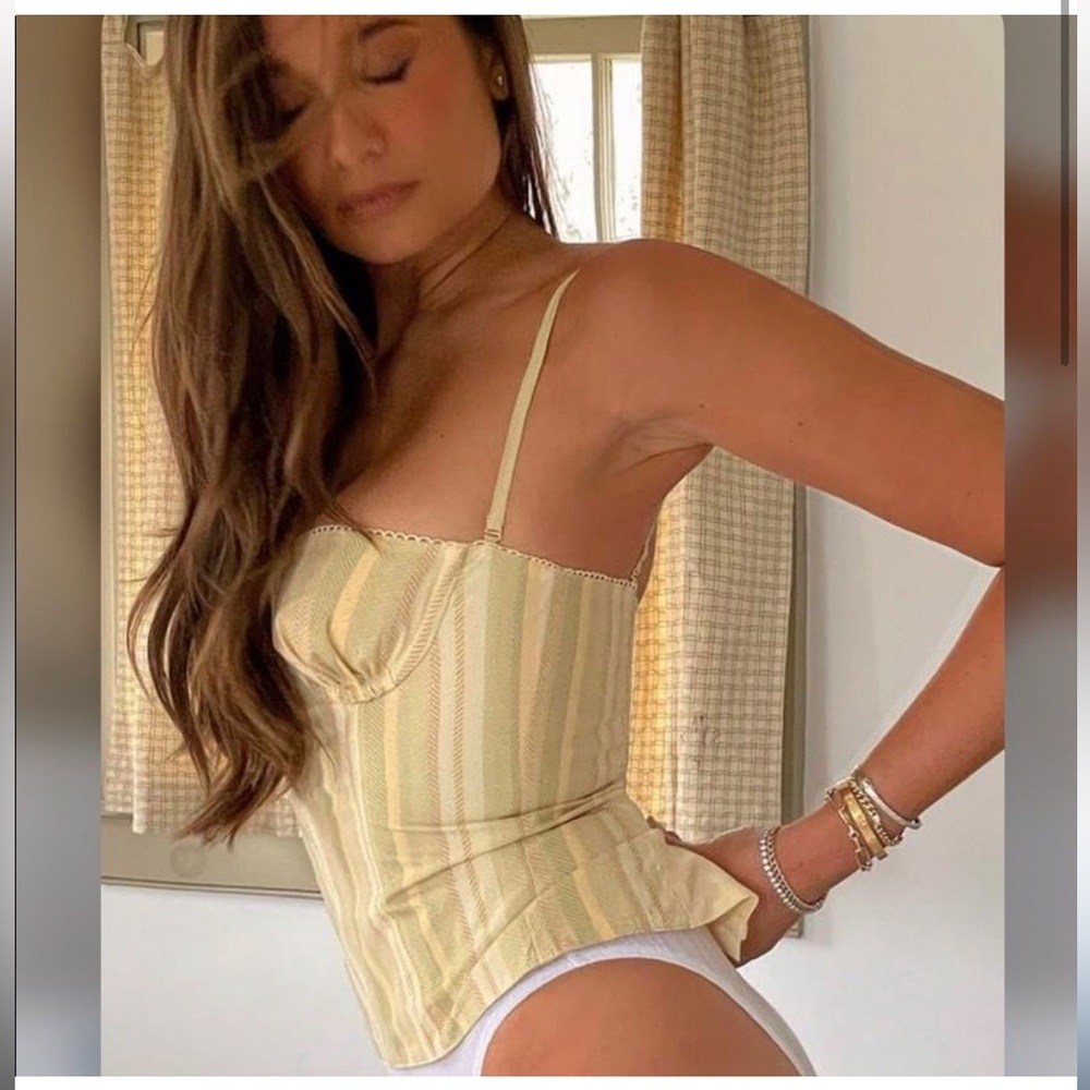 WWW Danielle Bernstein Underwire Corset Crop Top in White